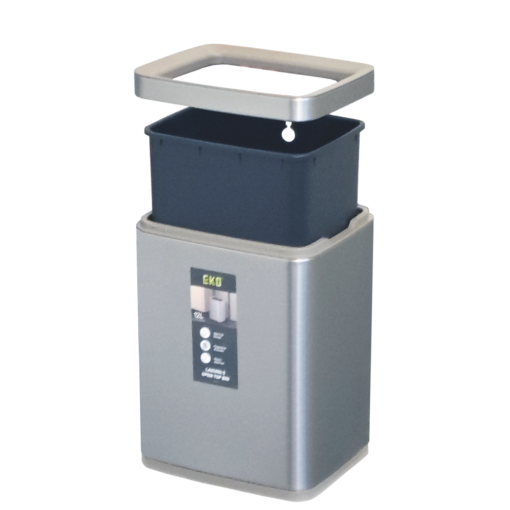 Премиальное открытое мусорное ведро EKO, модель EK9082 MMT-12L, состав