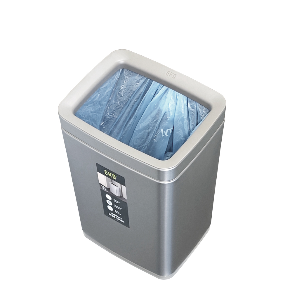 Премиальное открытое мусорное ведро EKO, модель EK9082 MMT-12L, вид сверху