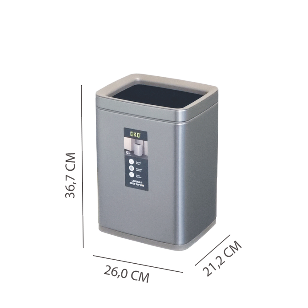 Премиальное открытое мусорное ведро EKO, модель EK9082 MMT-12L, размеры
