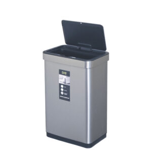Современное сенсорное мусорное ведро экономичной линии EKO, модель EK9578MMT-50L с открытой крышкой