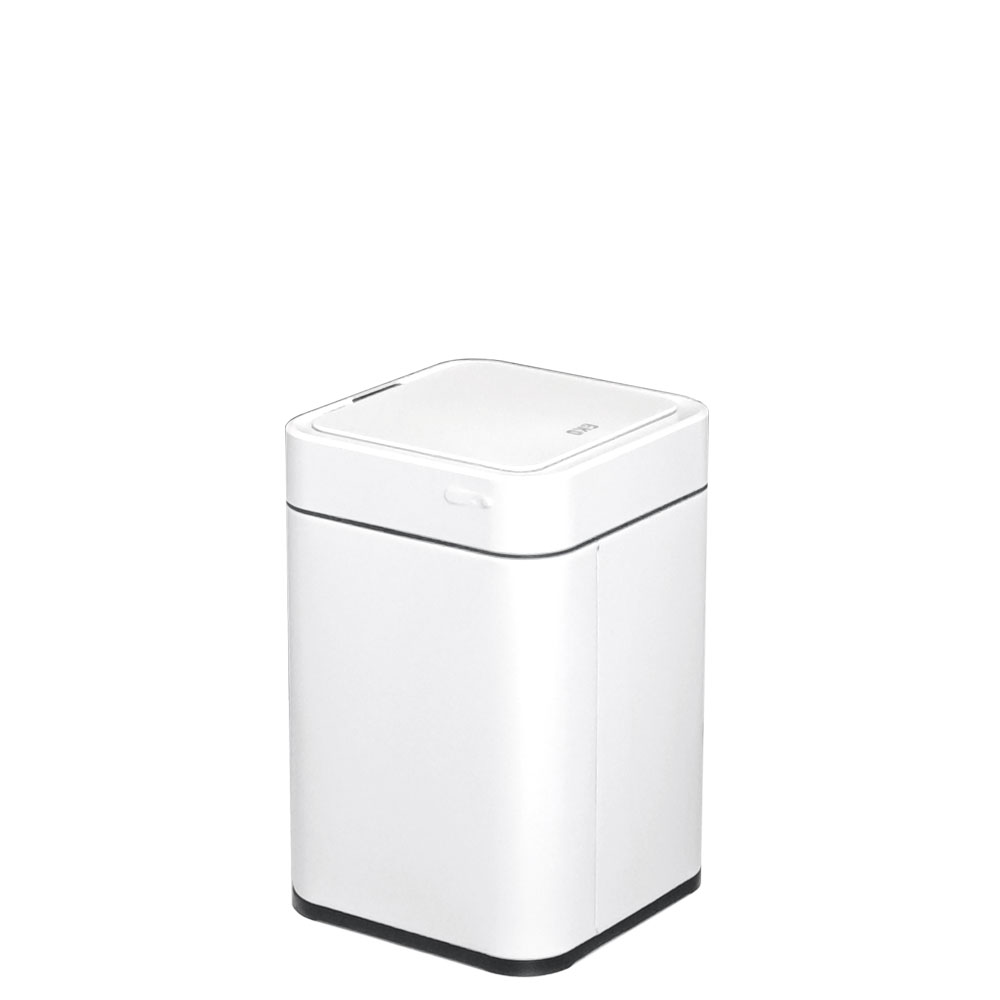 Современное сенсорное мусорное ведро экономичной линии EKO, модель EK9208 RP-10L-MW, вид со стороны заднего ребра