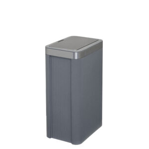 Современное сенсорное мусорное ведро экономичной линии EKO, модель EK6578-50L-GR со складным корпусом, вид сбоку.