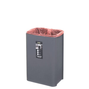 Современное сенсорное мусорное ведро экономичной линии EKO, модель EK6578-50L-GR со складным корпусом, заправка мусорного мешка.